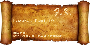Fazekas Kamilló névjegykártya