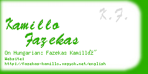 kamillo fazekas business card